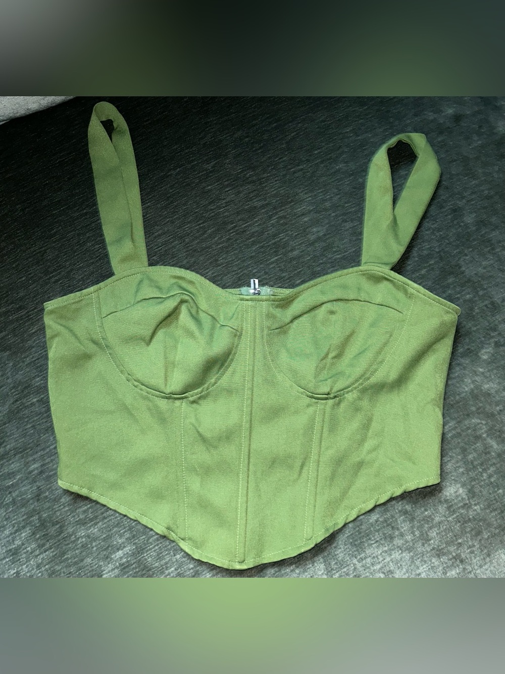 Pretty Little Thing Olive Green Bustier Crop Top